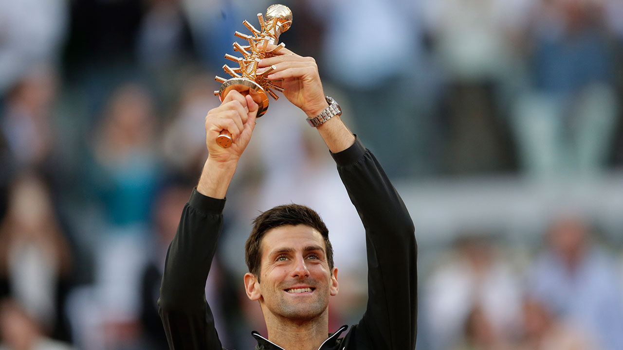 Tennis-Djokovic-celebrates-after-winning-Madrid-Open