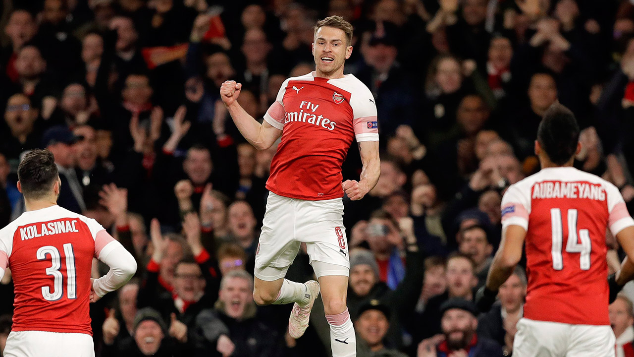 arsenals-aaron-ramsey-celebrates-goal-against-napoli