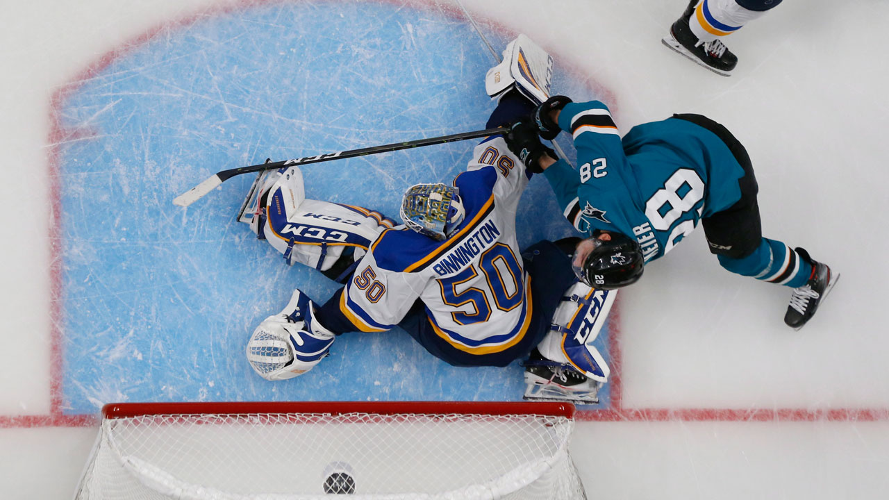 Meier, Couture each score twice as Sharks beat Blu