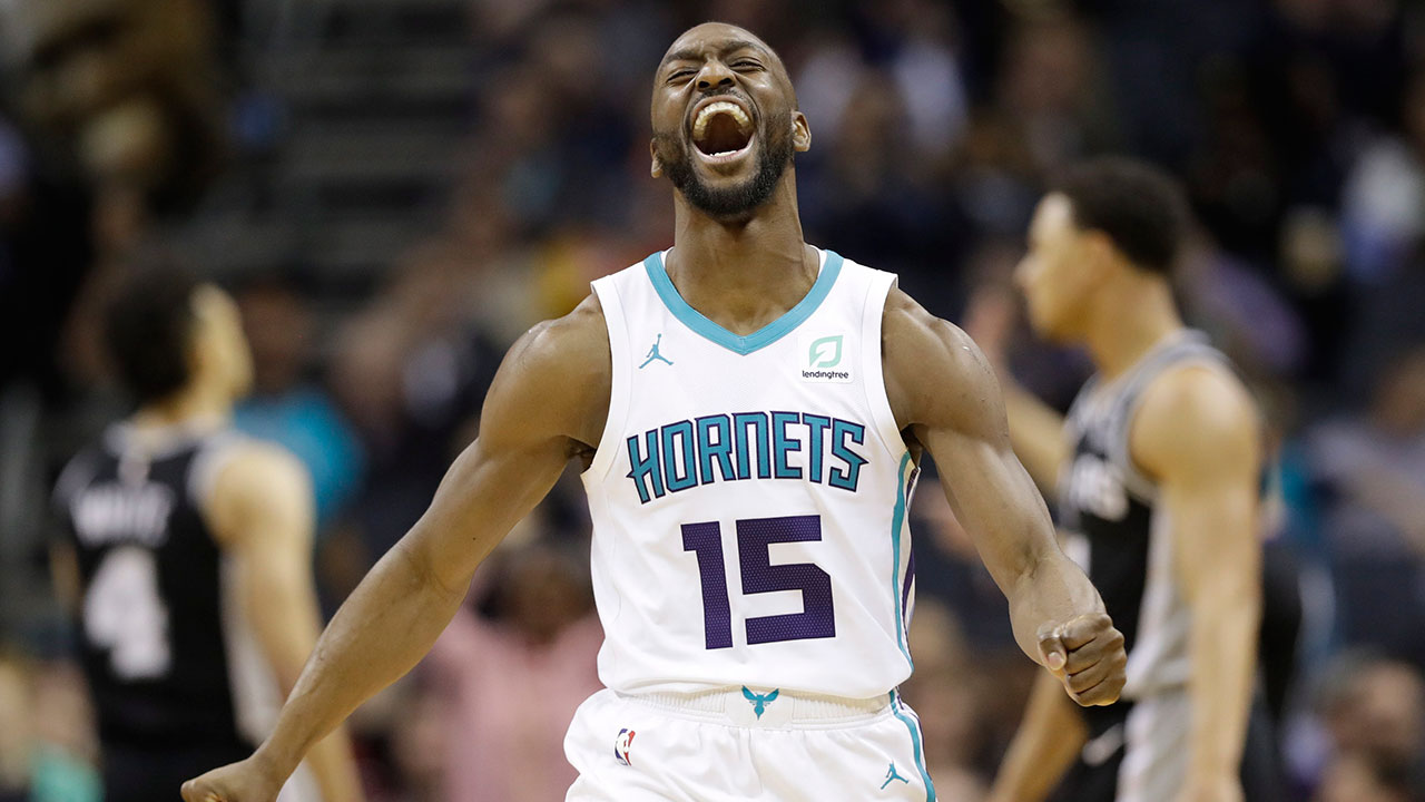 NBA-Hornets-Walker-celebrates-after-scoring