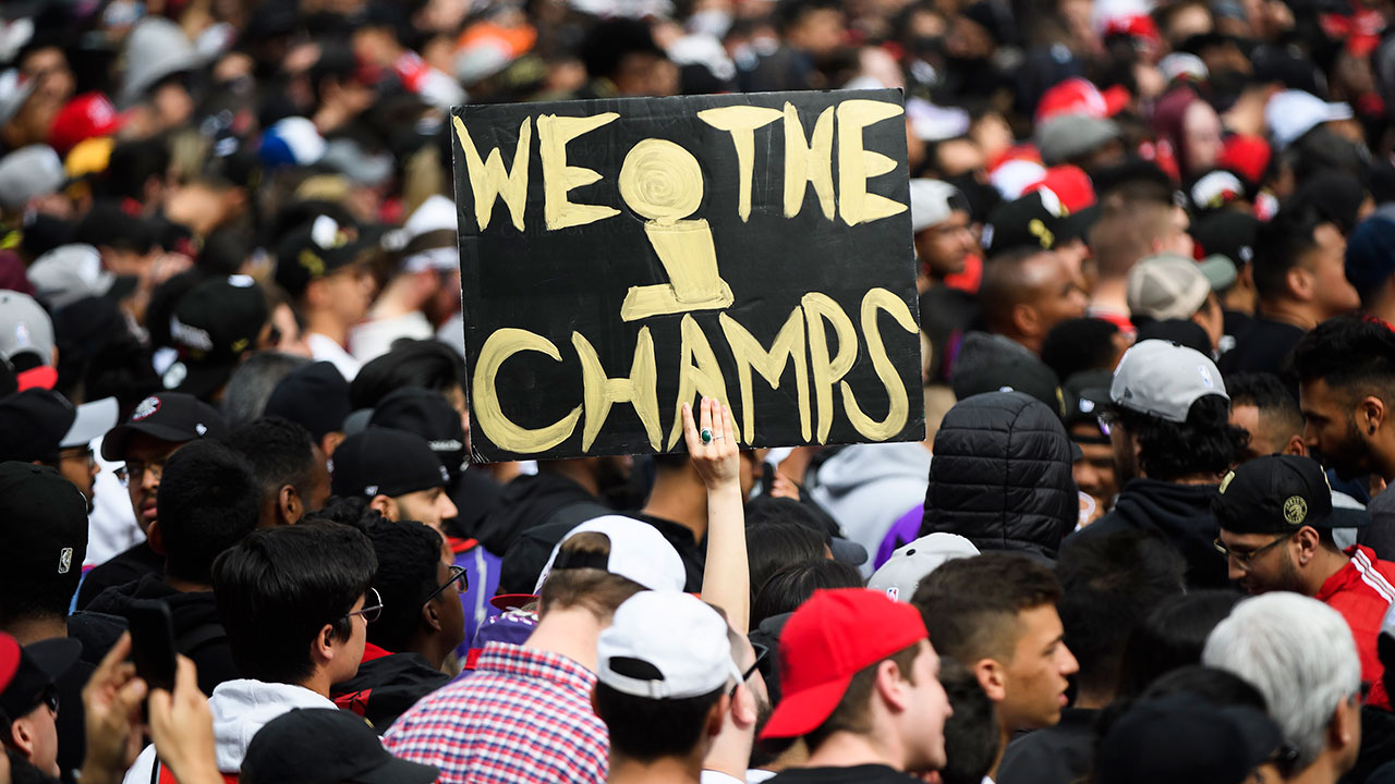 Huge crowds gather in downtown Toronto for Raptors parade