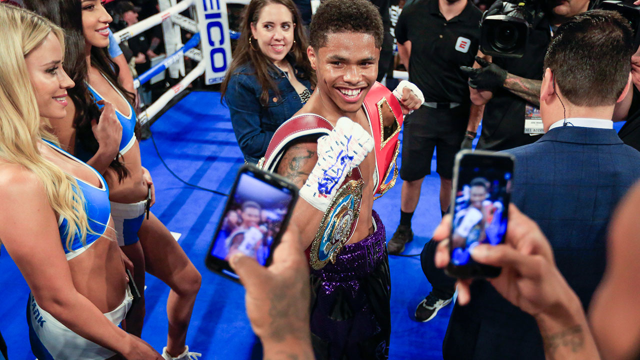 Shakur-Stevenson-celebrates-win-over-Alberto-Guevara