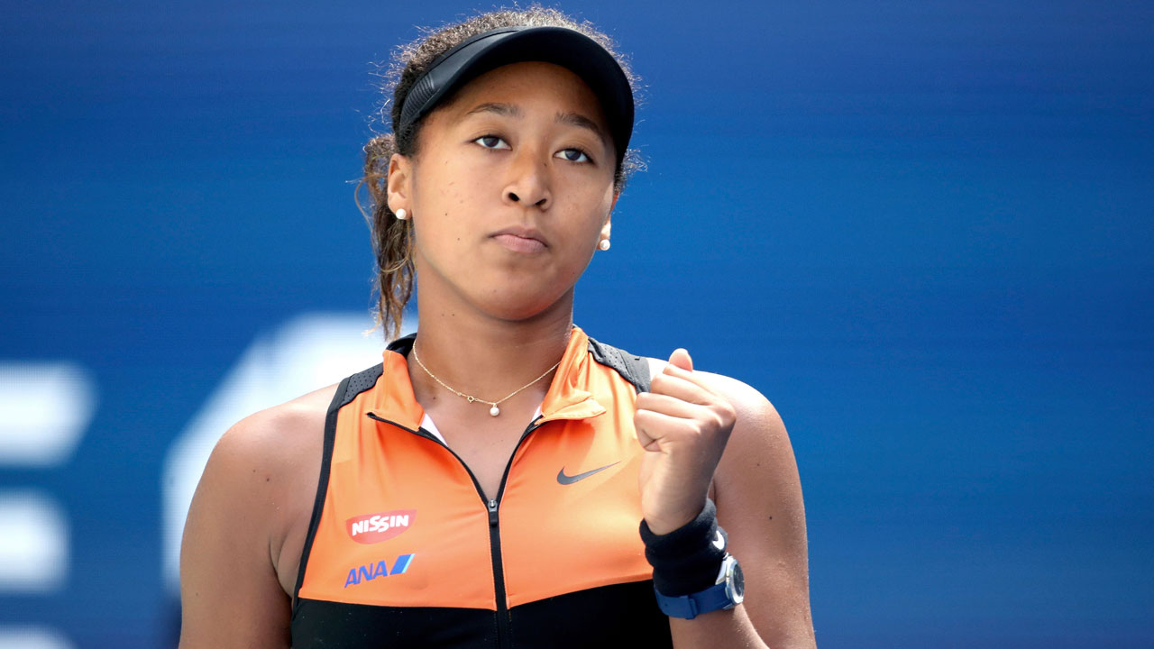 Naomi Osaka reacts after defeating Anna Blinkova, of Russia, during the first round of the US Open tennis tournament Tuesday, Aug. 27, 2019, in New York. (Michael Owens / AP)