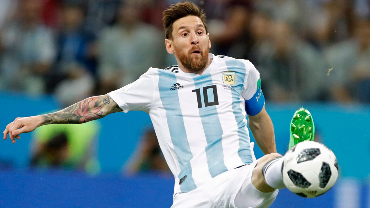 In this June 21, 2018 file photo Argentina's Lionel Messi reaches for the ball during the group D match between Argentina and Croatia at the 2018 soccer World Cup in Nizhny Novgorod Stadium in Nizhny Novgorod, Russia.
 (Ricardo Mazalan / AP)