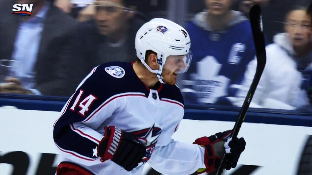 Nyquist scores OT winner on penalty shot, Blue Jackets beat Maple ...