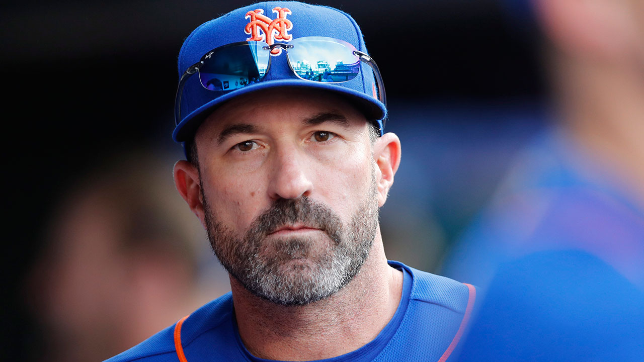 New York Mets manager Mickey Callaway looks out from the dugout during a baseball game against the Atlanta Braves, Sunday, Sept. 29, 2019, in New York. (Kathy Willens / AP)