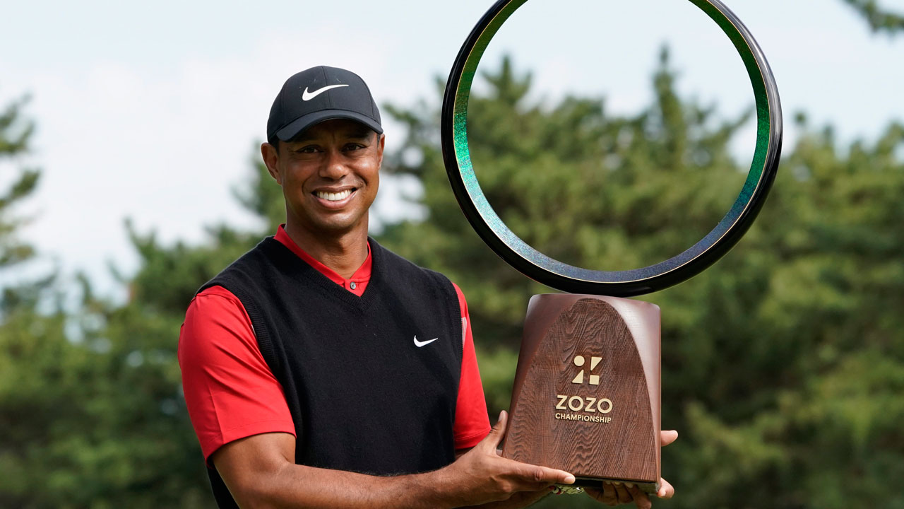 Tiger Woods wins Zozo Championship for record-tying 82nd PGA Tour victory