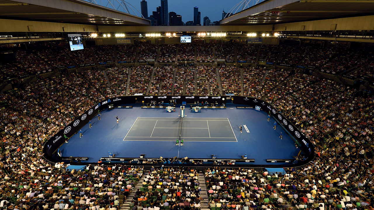 Rod Laver Arena during a quarterfinal match at the Australian Open tennis championships in Melbourne, Australia.(Andrew Brownbill/AP)