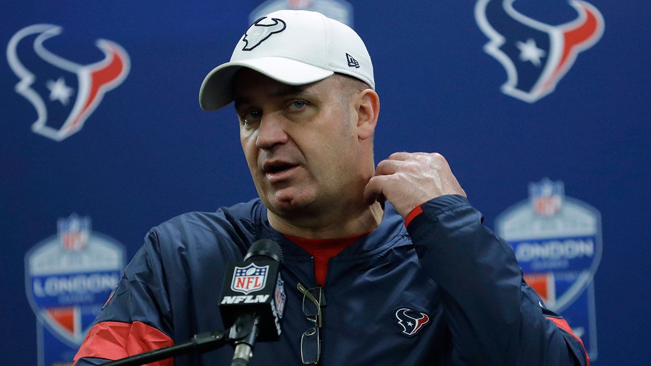 Houston Texans head coach Bill O'Brien speaks at a news conference after an NFL football game against the Jacksonville Jaguars. (Kirsty Wigglesworth/AP)