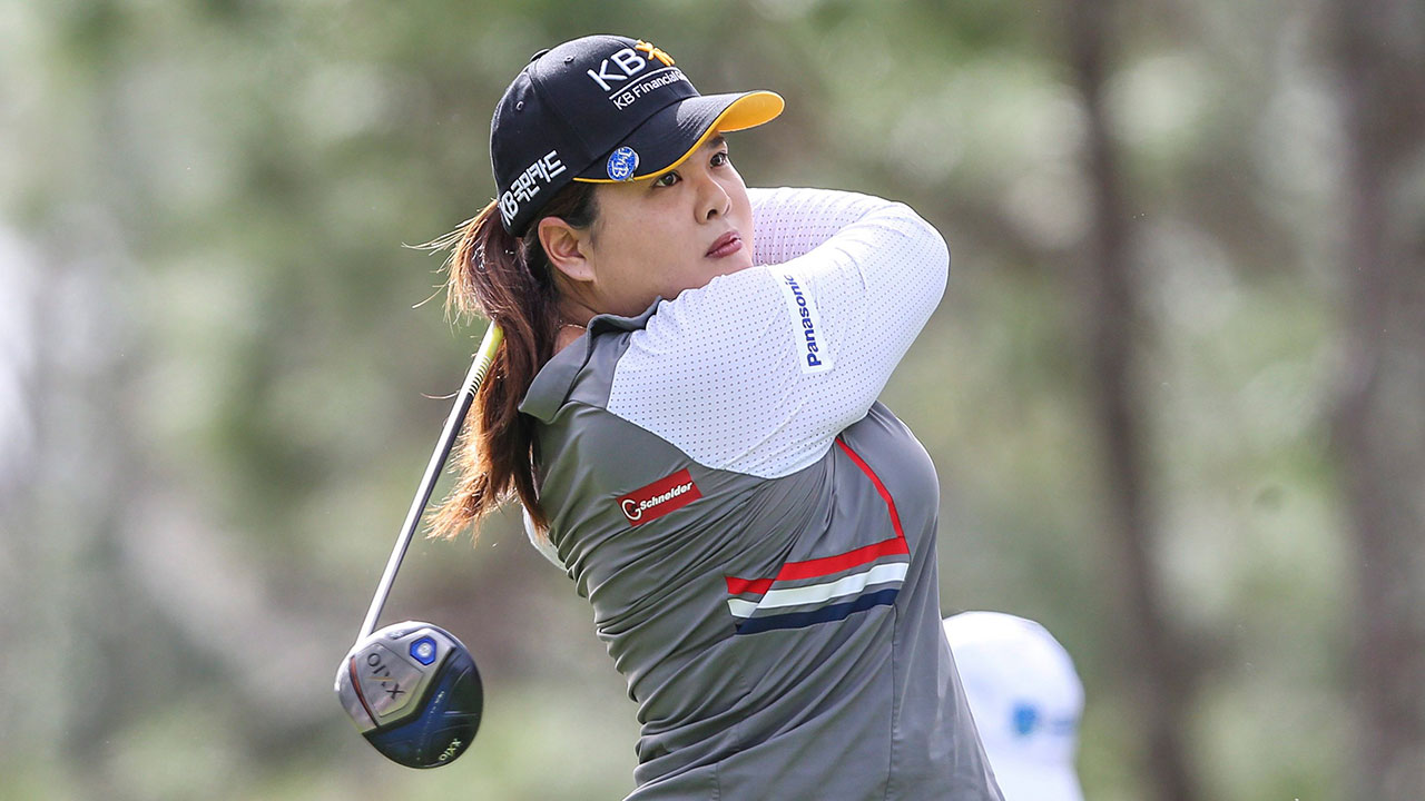 Inbee Park, of Korea, drives from the tee. (Gary McCullough/AP)