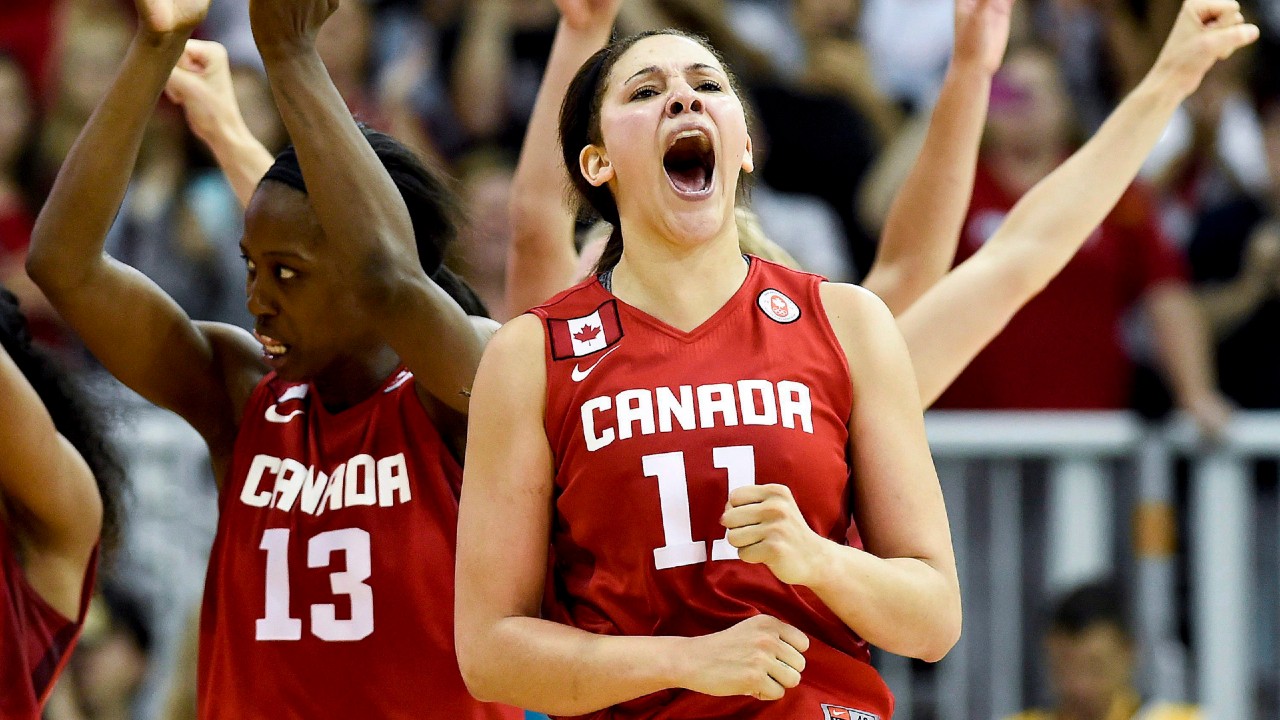 Canada forward Natalie Achonwa (11). (Nathan Denette/CP)