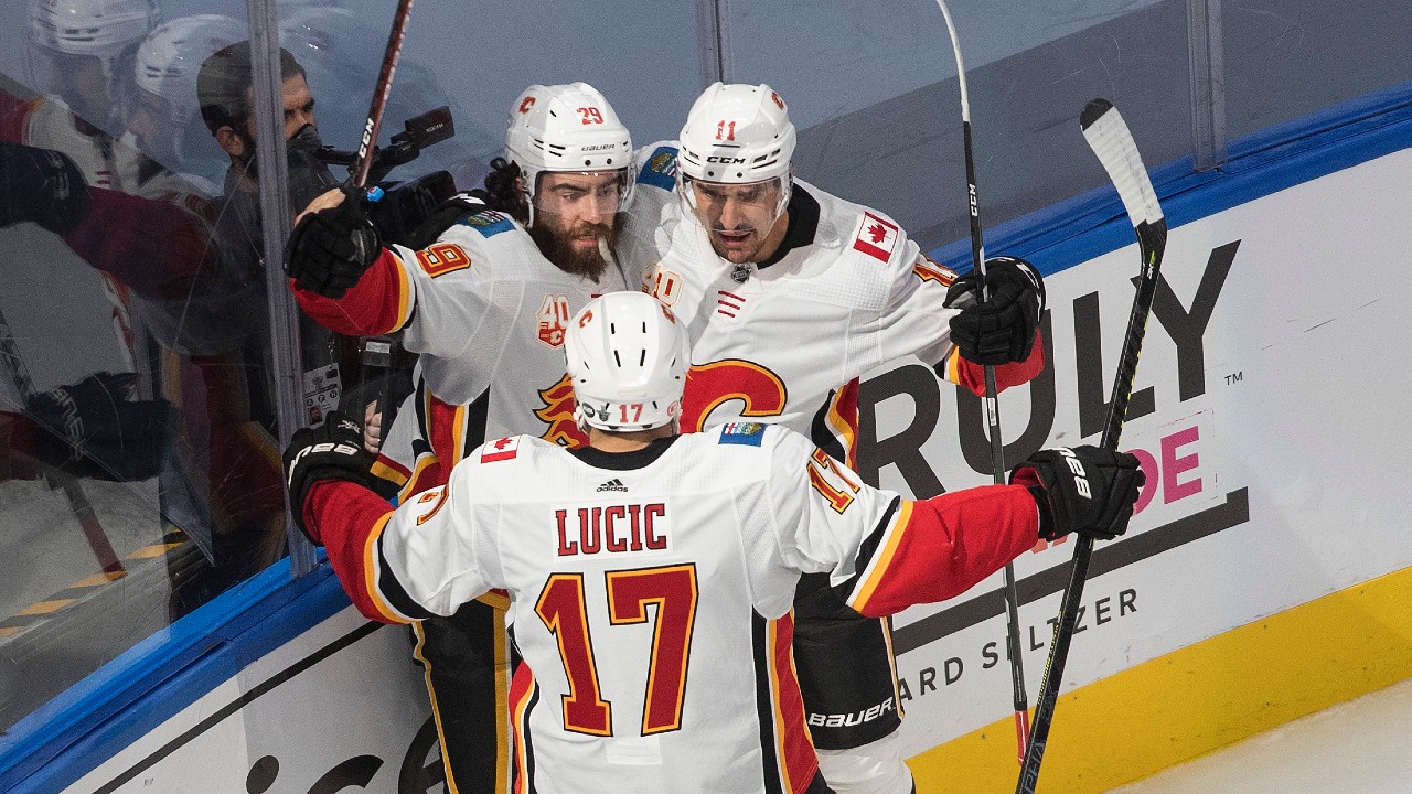 Dube scores pair as Flames edge Stars in Game 1 of