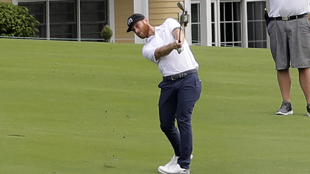 Tyler McCumber hits from the 2nd hole fairway. (AP Photo/Frank Franklin II)