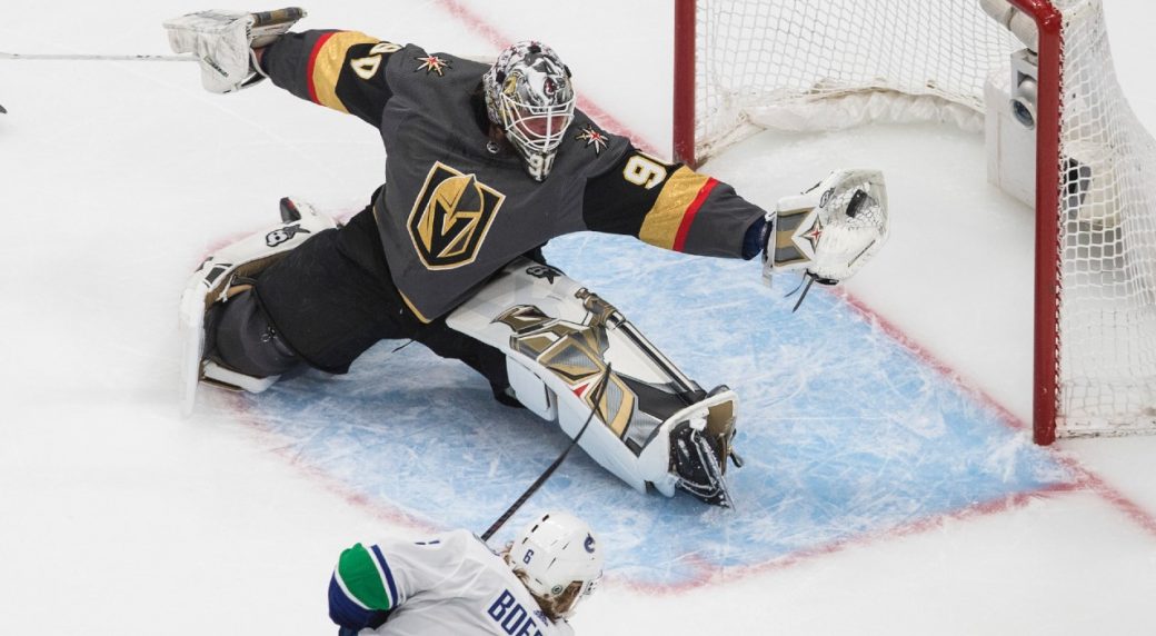 Golden Knights' Lehner pulled from start, day-to-day with upper-body injury