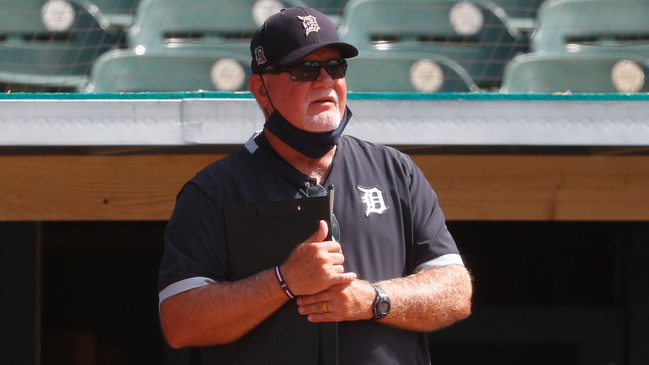 Detroit Tigers manager Ron Gardenhire watches during an intrasquad baseball game in Detroit, Monday, July 13, 2020. (Paul Sancya/AP)
