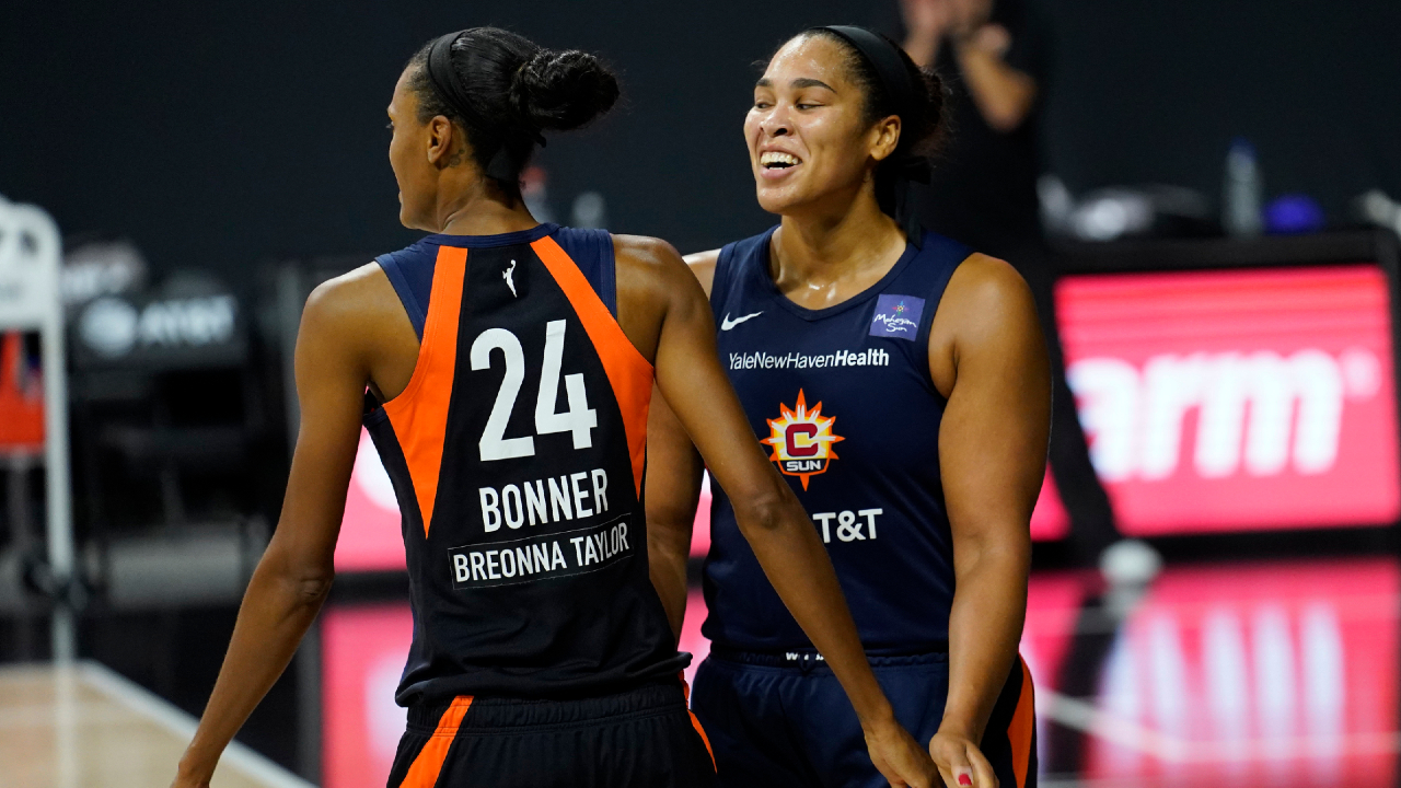 DeWanna Bonner was asked about CT Sun's win. She wanted to talk as