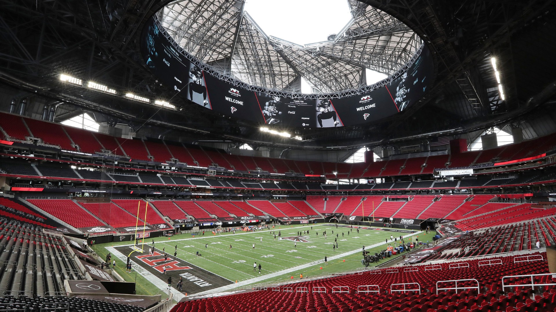 The Atlanta Falcons have cancelled practice. (Curtis Compton/Atlanta Journal-Constitution via AP)