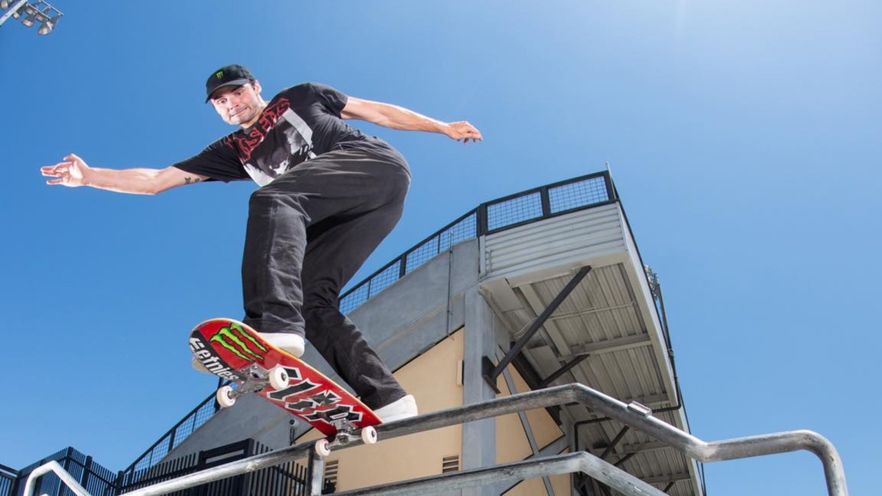 Matt Berger is shown skateboarding in Huntington Beach California in this July 10, 2020 handout photo. (Monster Energy / Joey Shigeo Muellner / CP)