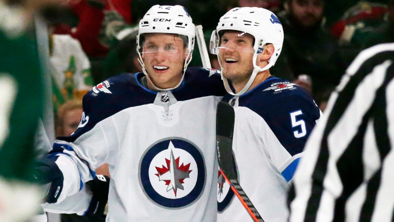 Winnipeg Jets defenceman Nelson Nogier (62) has agreed to a two-year contract. (Andy Clayton-King/AP)