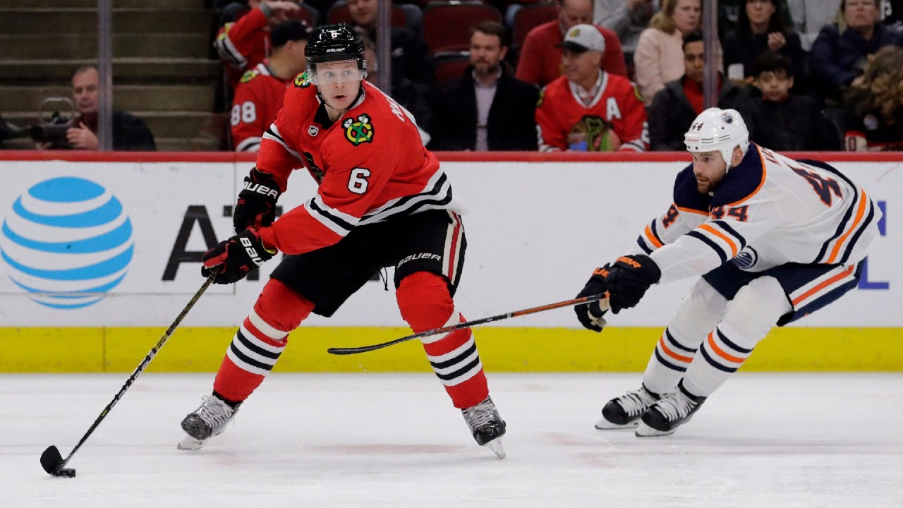The Chicago Blackhawks have traded defenseman Olli Maatta, left, to the Los Angeles Kings. (Nam Y. Huh/AP)
