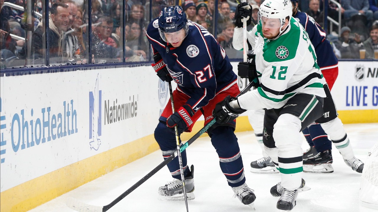Columbus Blue Jackets defenceman Ryan Murray, left, has been traded to the New Jersey Devils. (Jay LaPrete/AP)