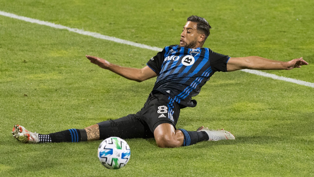Montreal Impact’s Saphir Taider fails to stop Toronto FC’s goal during first half MLS soccer action in Montreal, Wednesday, September 9, 2020. (Graham Hughes/CP)