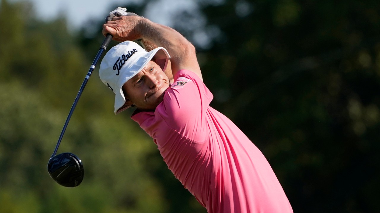 Peter Malnati drives from the 18th tee during the final round of the Sanderson Farms Championship golf tournament in Jackson, Miss., Sunday, Oct. 4, 2020. (Rogelio V. Solis/AP)