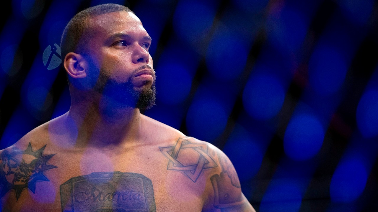 Thiago Santos waits for the start of his light heavyweight mixed martial arts title bout against Jon Jones at UFC 239. (Eric Jamison/AP)