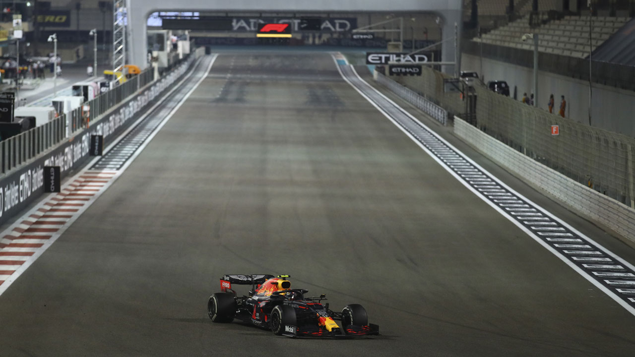Red Bull driver Max Verstappen of the Netherlands wins the Formula One race in the Yas Marina racetrack in Abu Dhabi. (Brynn Lennon/AP)