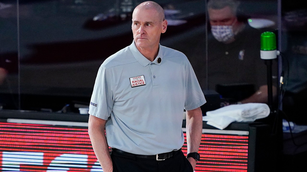 Dallas Mavericks head coach Rick Carlisle watches from the sidelines during the first half of an NBA basketball game. (Ashley Landis, Pool, AP)