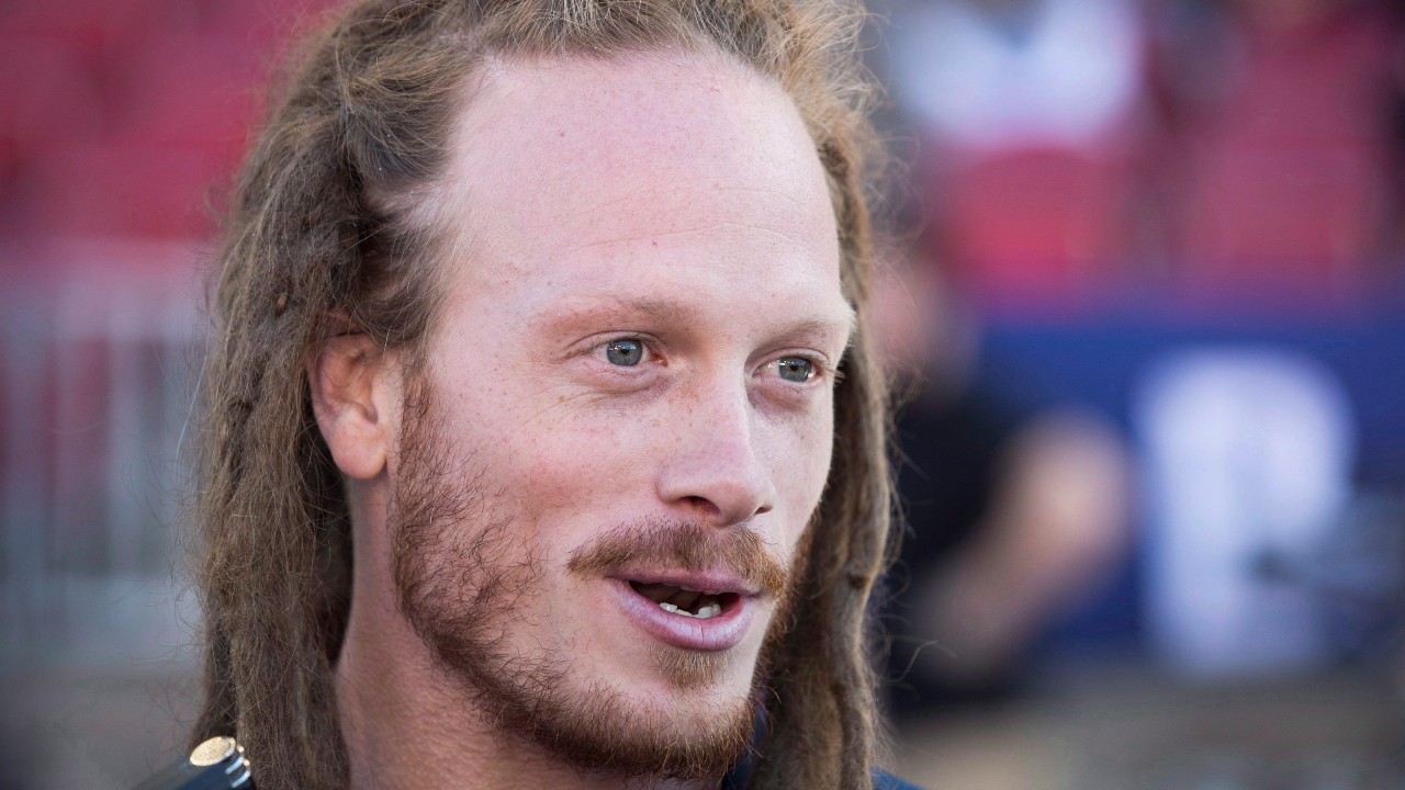 Toronto Argonauts' Bear Woods speaks to the media before his team plays the Montreal Alouettes before CFL pre-season football action. (Mark Blinch/CP)