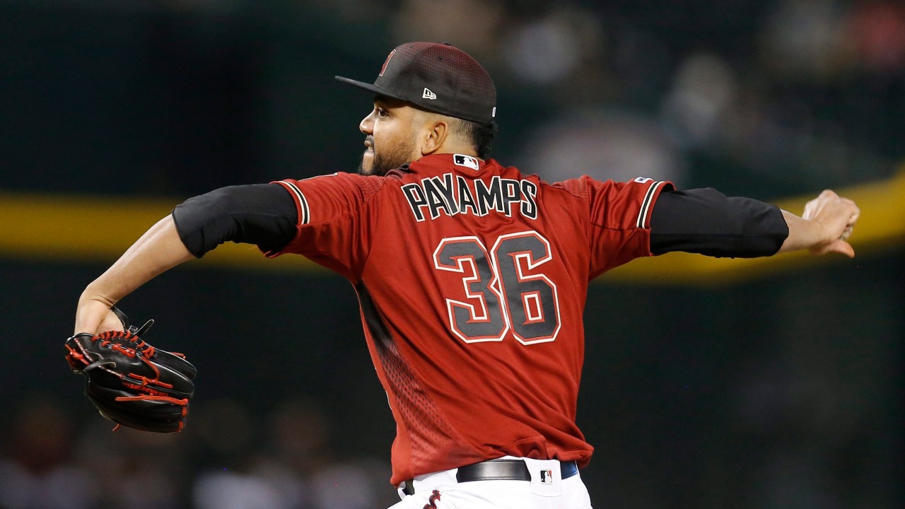 Joel Payamps, pictured as a member of the Diamondbacks. (AP Photo/Rick Scuteri)