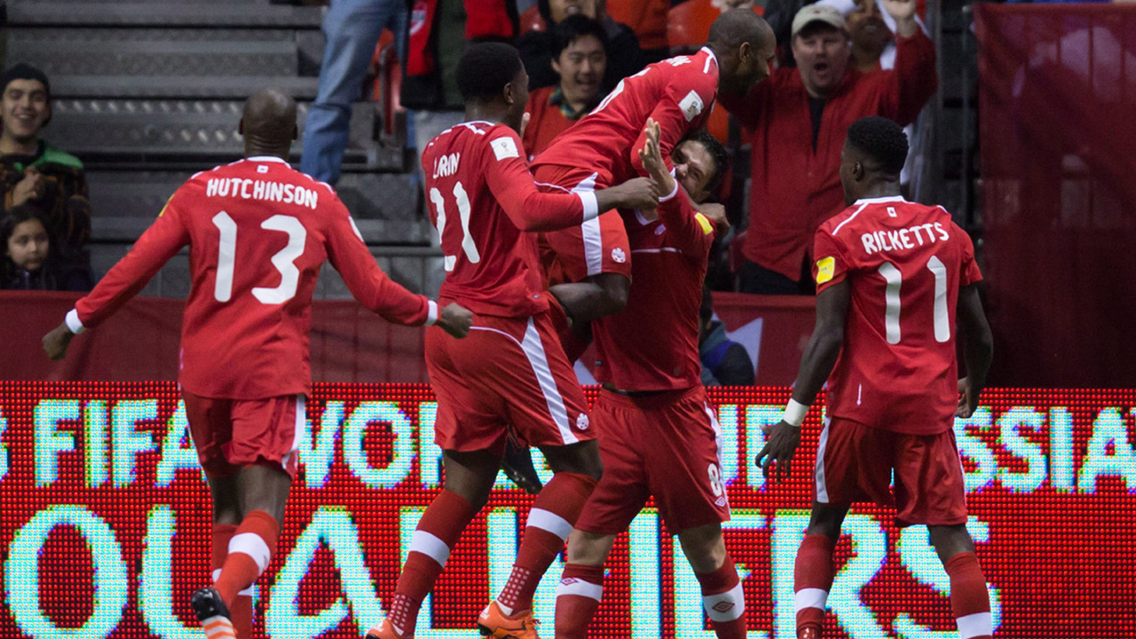 Canada's Atiba Hutchinson, on left.  (Darryl Dyck/CP)