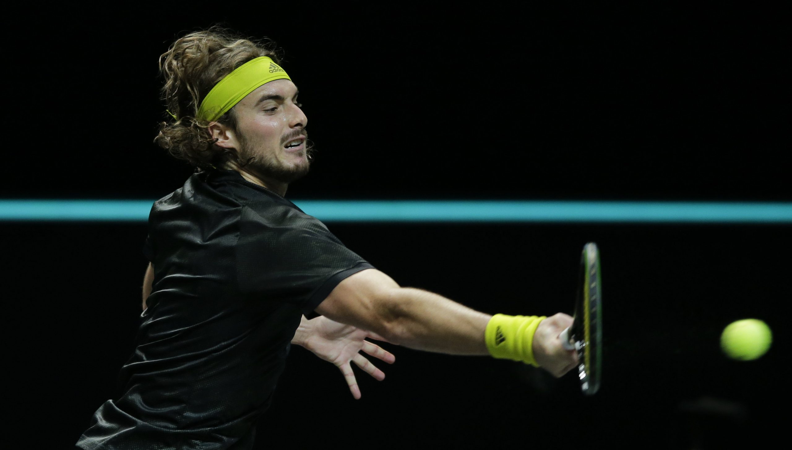 Greece's Stefanos Tsitsipas plays a shot. (Peter Dejong/AP)