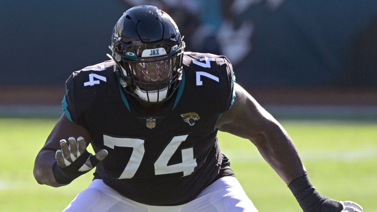 Jacksonville Jaguars offensive tackle Cam Robinson (74). (Phelan M. Ebenhack/AP)