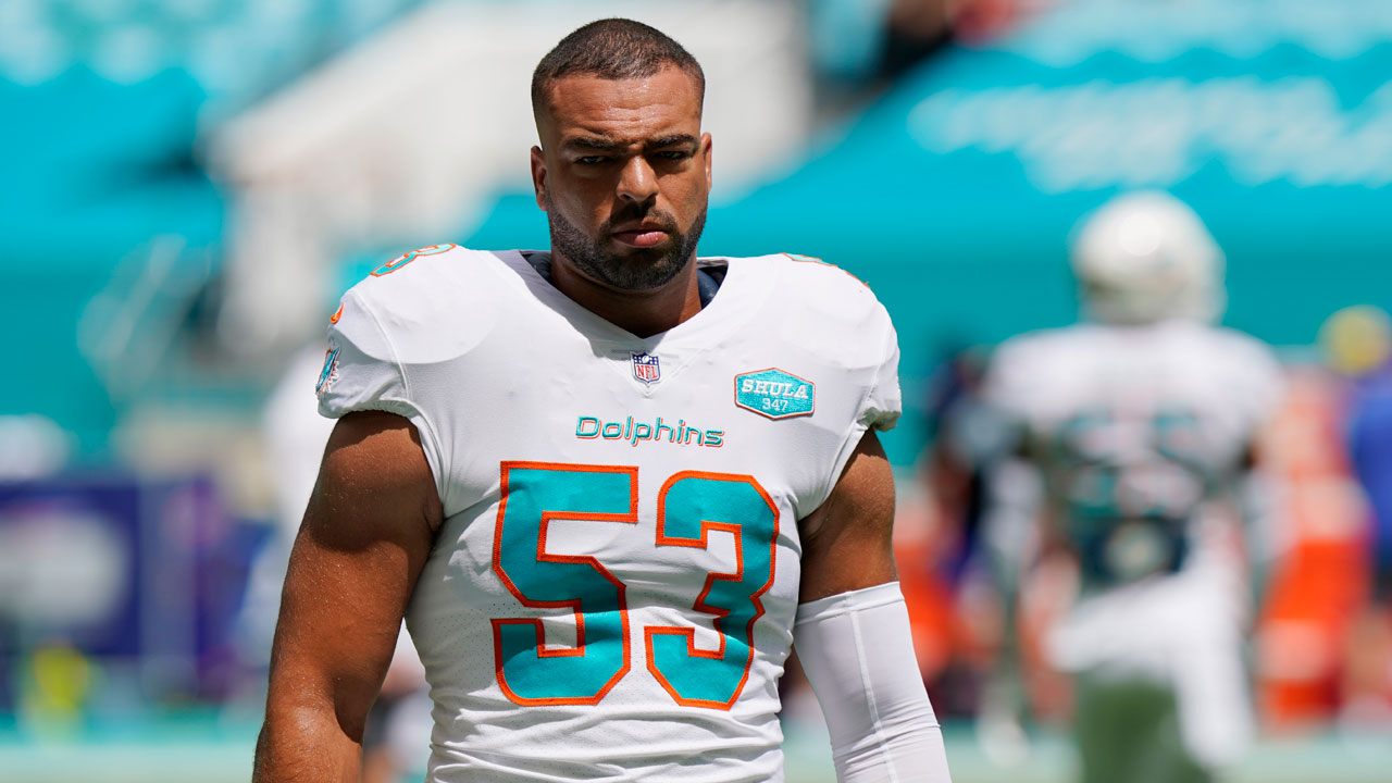 Miami Dolphins middle linebacker Kyle Van Noy (53). (Wilfredo Lee/AP)