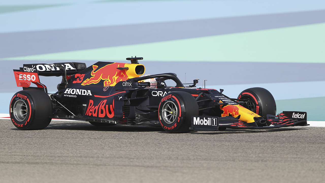 Red Bull driver Max Verstappen of the Netherlands steers his car during the first free practice at the Formula One Bahrain International Circuit in Sakhir, Bahrain.  (Kamran Jebreili/AP)