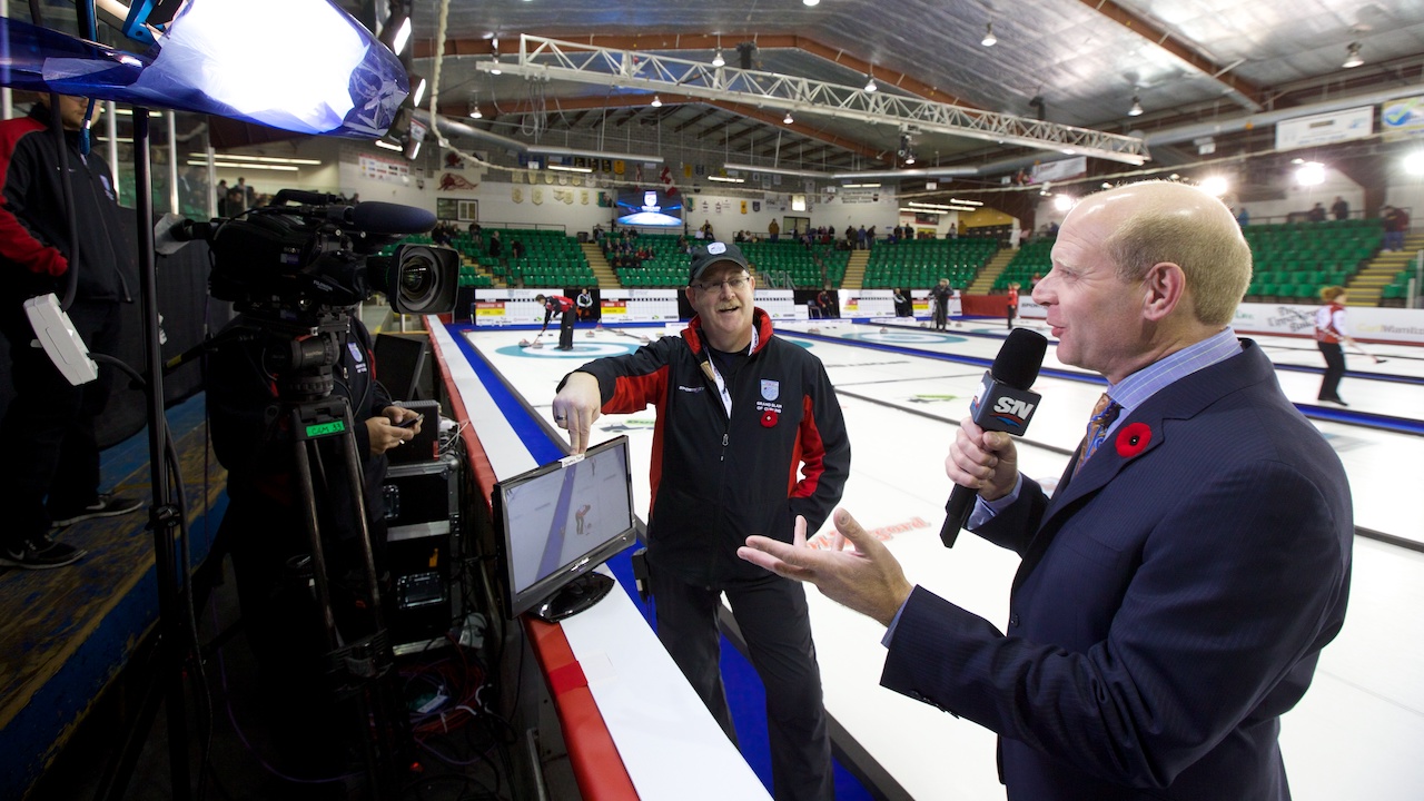 Sportsnet curling analyst Kevin Martin at the 2014 Masters in Selkirk, Man. (Anil Mungal)