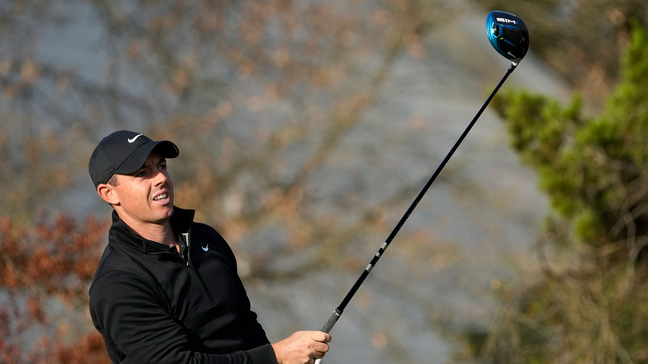 Rory McIlroy, of Northern Ireland, hits a provisional ball off the fifth tee during a first round match at the Dell Technologies Match Play Championship golf tournament. (David J. Phillip/AP)