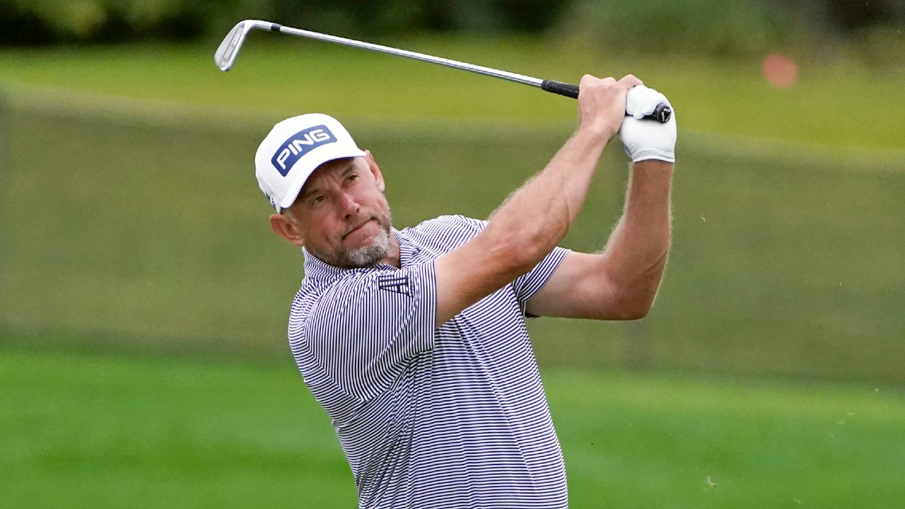 Lee Westwood, of England, hits a shot from the 16th fairway during the third round of the Arnold Palmer Invitational golf tournament Saturday, March 6, 2021, in Orlando, Fla. (John Raoux/AP)