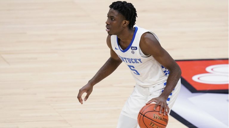 Kentucky says freshman guard Clarke died following a car accident in Los Angeles. He was 19. The school announced Clarke’s death in a release Thursday night, April 22, 20221, but did not include any more details. (Darron Cummings/AP)