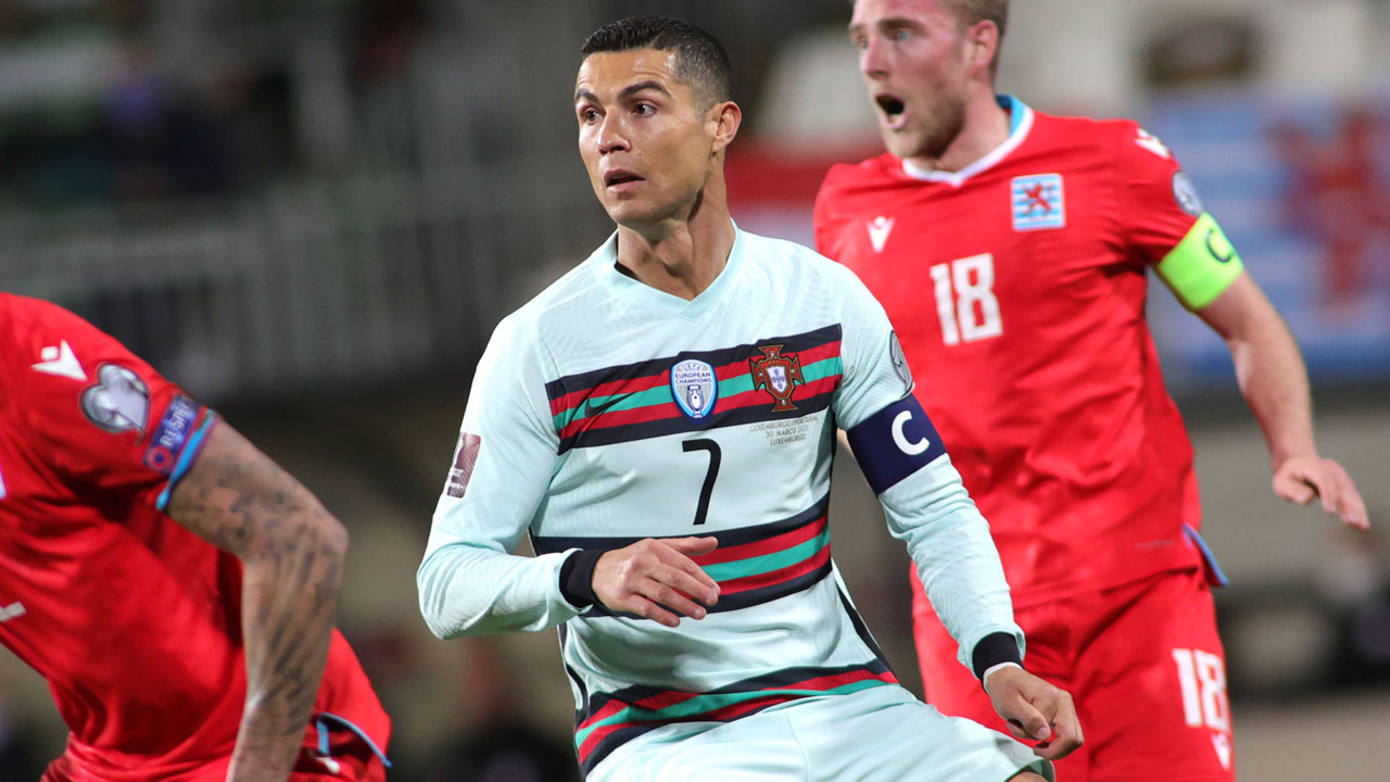 Portugal's Cristiano Ronaldo, in action against Luxembourg. (Olivier Matthys/AP)
