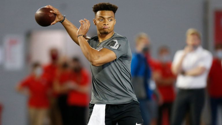 Ohio State quarterback Justin Fields. (Paul Vernon/AP)