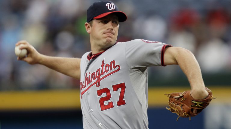 Milwaukee Brewers pitcher Jordan Zimmermann has retired, ending a career in which he earned two All-Star Game selections and threw the first no-hitter in Washington Nationals history. The Brewers announced Zimmermann’s retirement Tuesday, May 11, 2021. (John Bazemore/AP)