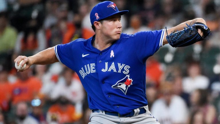 Toronto Blue Jays starting pitcher Nate Pearson. (Eric Christian Smith/AP)