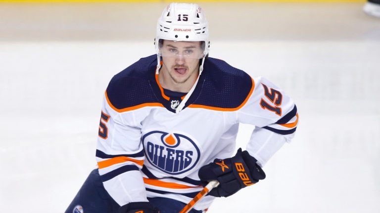 NHL profile photo on Edmonton Oilers player Josh Archibald at a game against the Calgary Flames in Calgary, Alta. on March 17, 2021. (Larry MacDougal/CP)