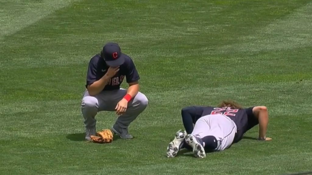 Cleveland's Naylor injured after colliding with teammate in outfield
