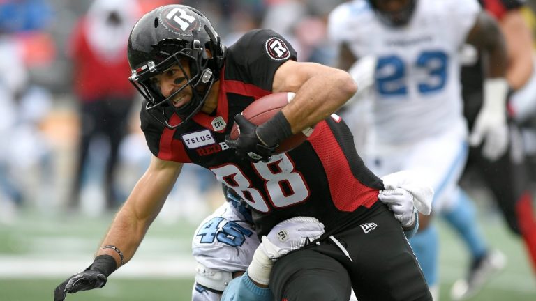Ottawa Redblacks wide receiver Brad Sinopoli (88) has announced his retirement after nine CFL seasons. (Justin Tang/CP)