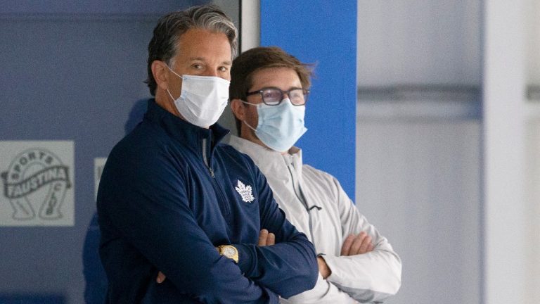 Toronto Maple Leafs President Brendan Shanahan and General Manager Kyle Dubas. (Chris Young/CP)