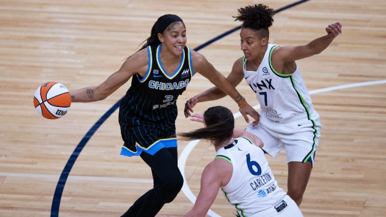 Candace Parker will headline a WNBA All-Star team that will face the U.S. Olympic squad in Las Vegas on July 14. (Jerry Holt/Star Tribune via AP)